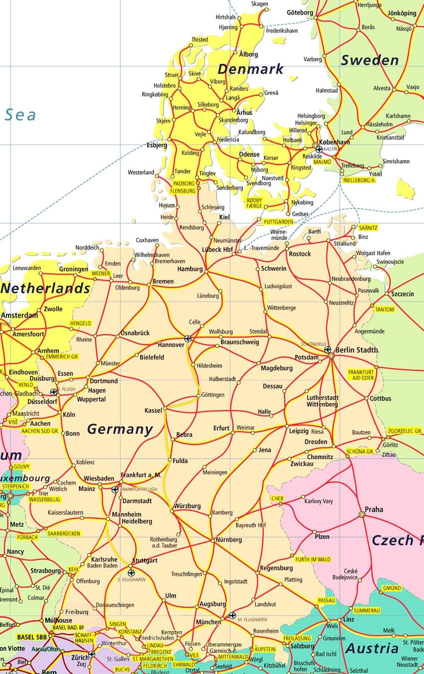denemarke toeriste-aantreklikhede kaart