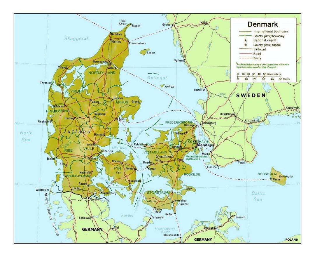 Kaart van denemarke kommune