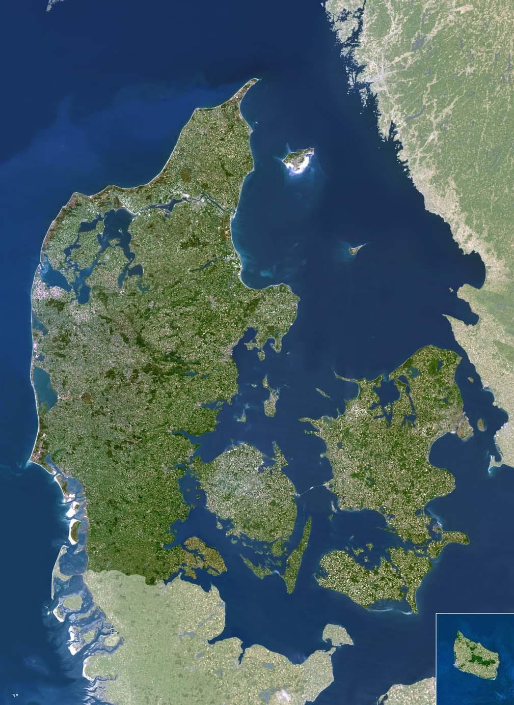 Kaart van denemarke satelliet 
