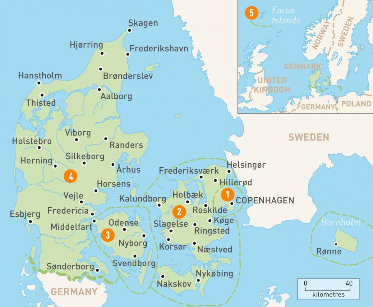 denemarke provinsies kaart