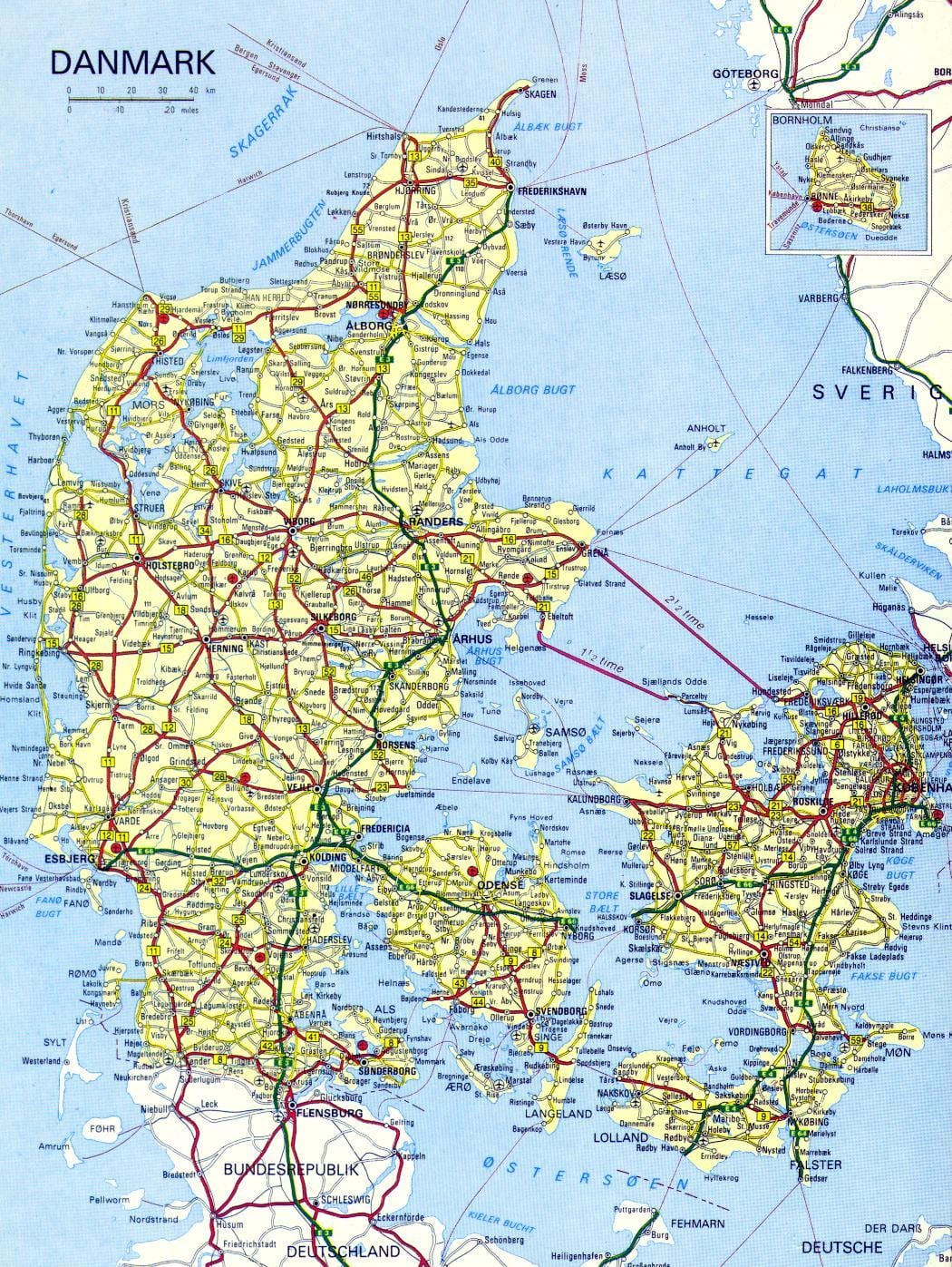 kopenhagen, denemarke kaart toeriste