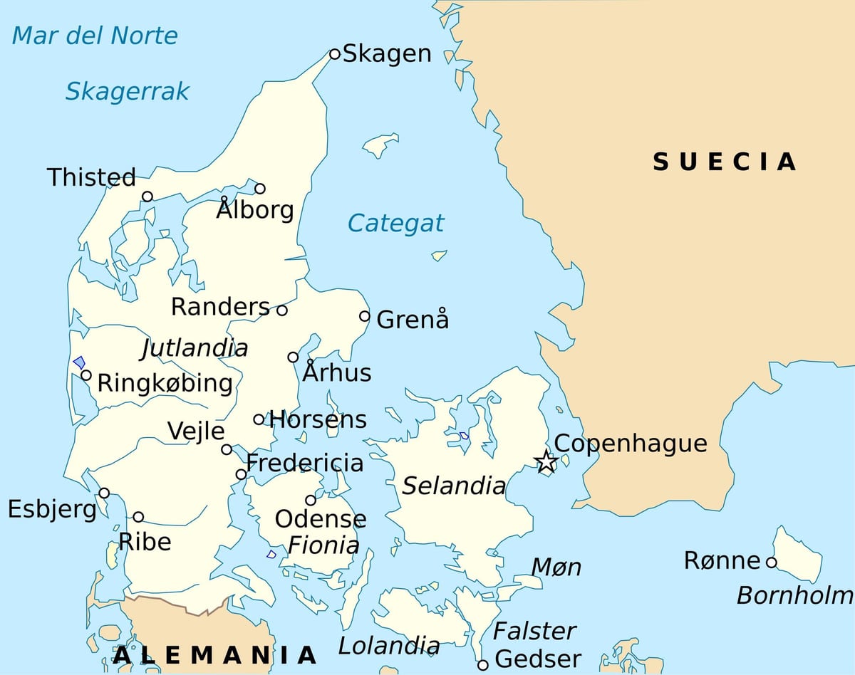 Kaart van fredericia geleë denemarke