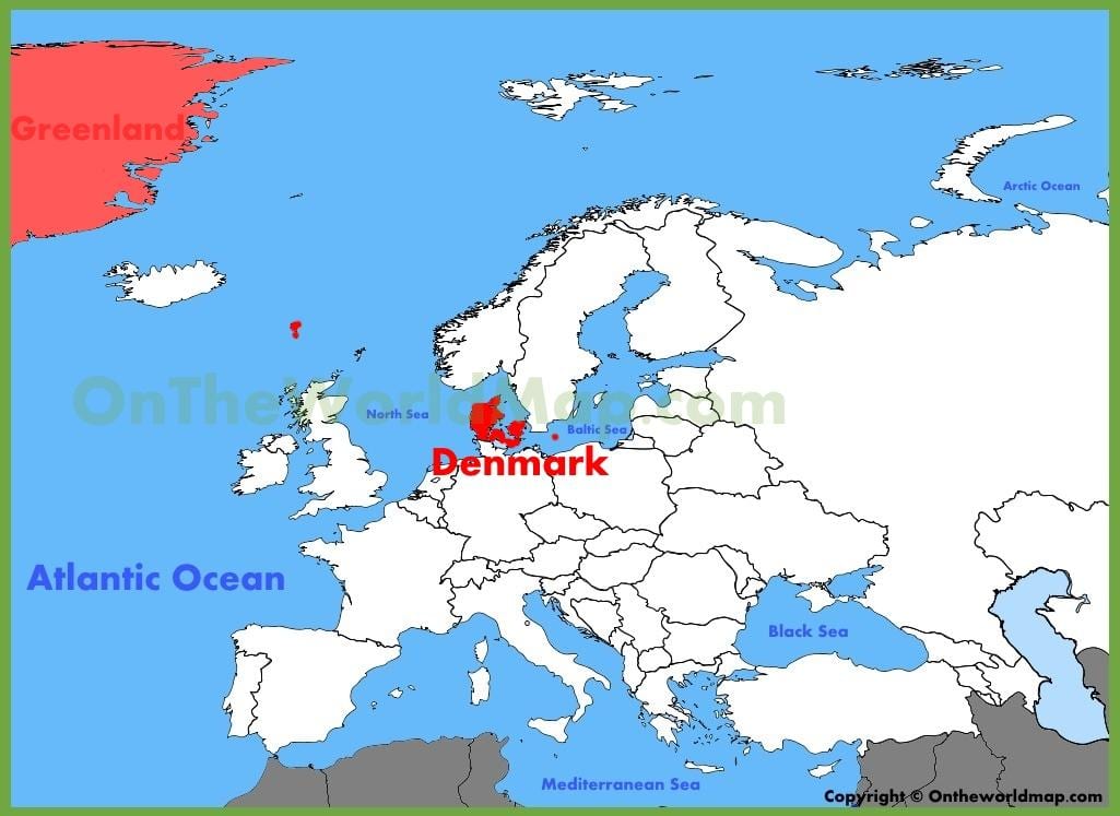 kopenhagen, denemarke kaart van europa