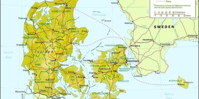 Kaart van denemarke geografie 
