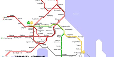 Kaart van denemarke metro 