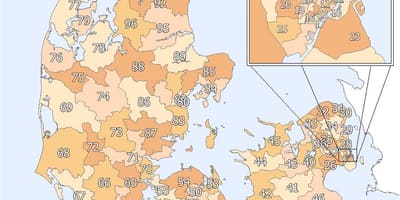 Denemarke poskode kaart