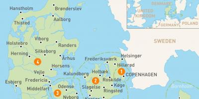 Denemarke provinsies kaart