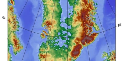 Kaart van denemarke topografiese