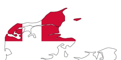 Kaart van denemarke vlag 