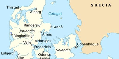 Kaart van fredericia geleë denemarke